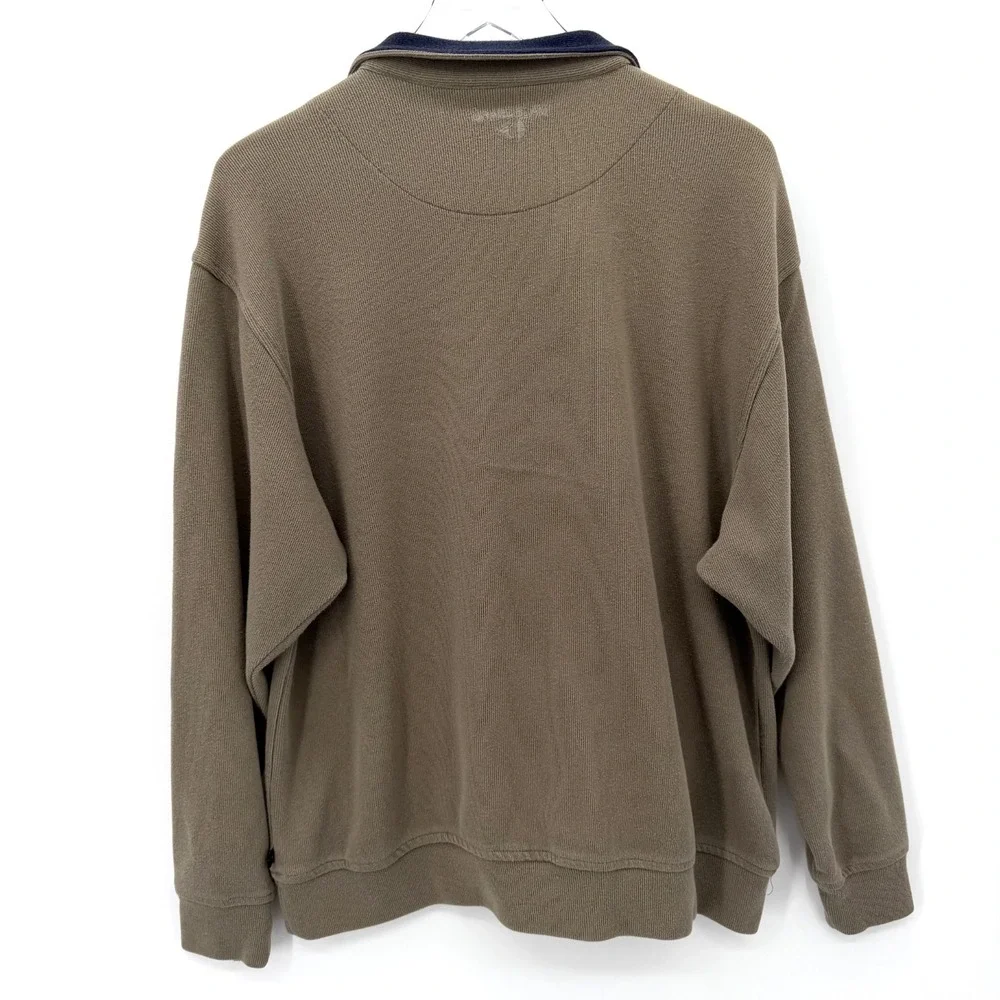 Y2K 90s Grand Slam Golf Pullover Sweater Mens Size L Taupe 1/4 Zip Pockets